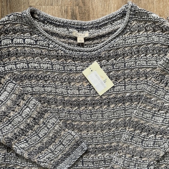 COPY - Lucky Brand Metallic 3/4 Sleeve Sweater Gray Lg - Picture 3 of 5